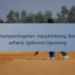 ODI Kampbetingelser: Vejrpåvirkning, Banens adfærd, Spillerens tilpasning
