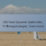 ODI Team Dynamik: Spillerroller, Træningsstrategier, Team moral