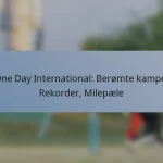 One Day International: Berømte kampe, Rekorder, Milepæle