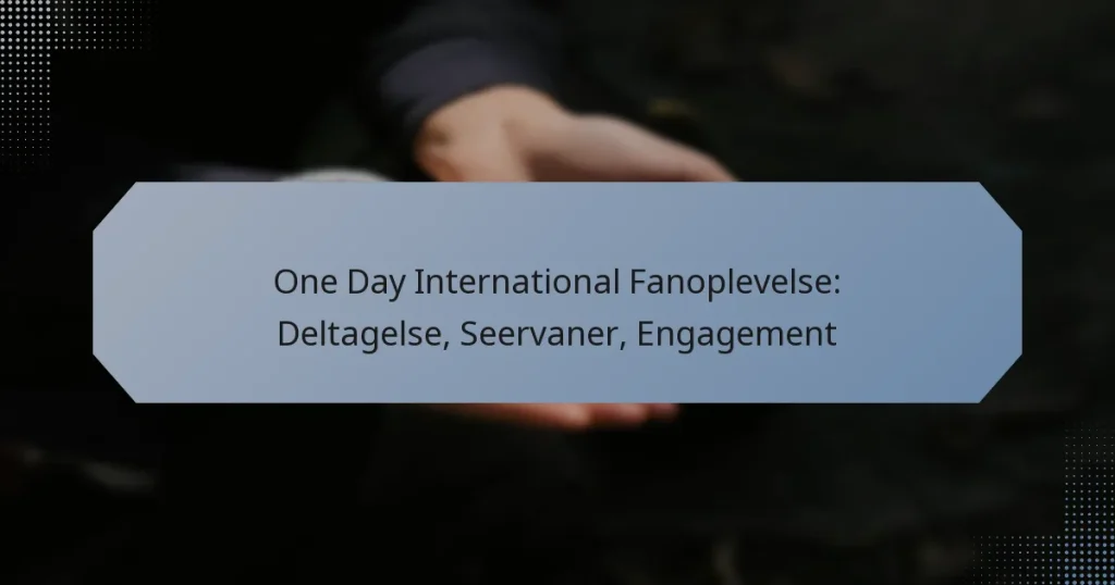 One Day International Fanoplevelse: Deltagelse, Seervaner, Engagement