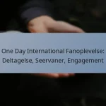 One Day International Fanoplevelse: Deltagelse, Seervaner, Engagement