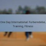 One Day International: Forberedelse, Træning, Fitness