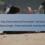 One Day International Formater: Variationer, Tilpasninger, Internationale standarder