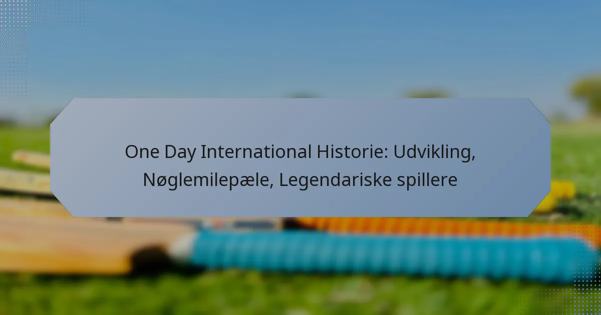 One Day International Historie: Udvikling, Nøglemilepæle, Legendariske spillere