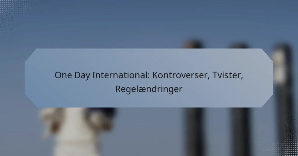 One Day International: Kontroverser, Tvister, Regelændringer