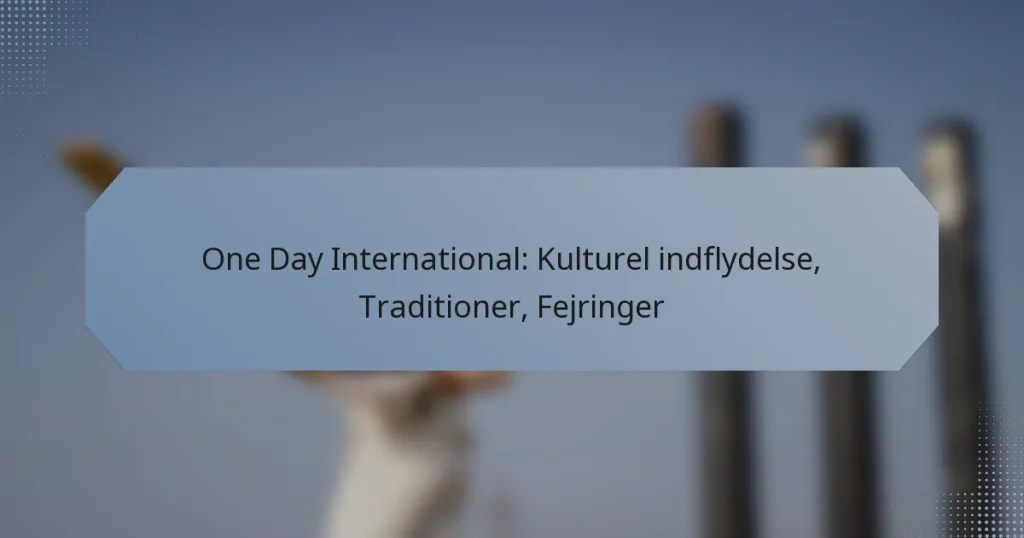 One Day International: Kulturel indflydelse, Traditioner, Fejringer