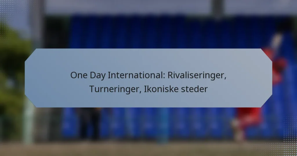 One Day International: Rivaliseringer, Turneringer, Ikoniske steder