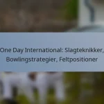 One Day International: Slagteknikker, Bowlingstrategier, Feltpositioner