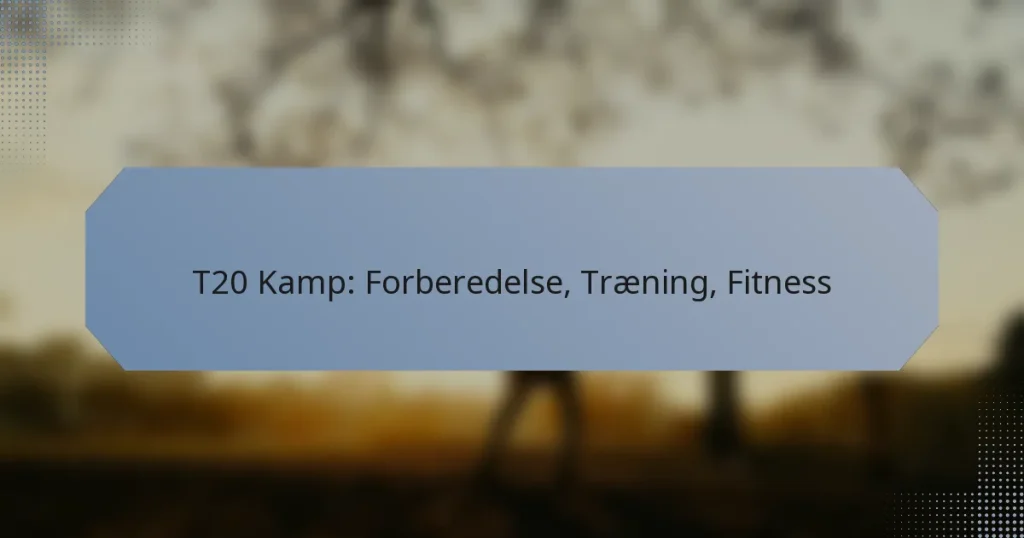 T20 Kamp: Forberedelse, Træning, Fitness