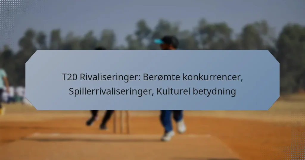 T20 Rivaliseringer: Berømte konkurrencer, Spillerrivaliseringer, Kulturel betydning