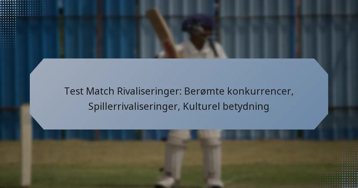 Test Match Rivaliseringer: Berømte konkurrencer, Spillerrivaliseringer, Kulturel betydning