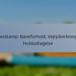 Testkamp: Baneforhold, Vejrpåvirkning, Holdudtagelse