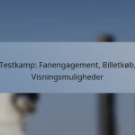 Testkamp: Fanengagement, Billetkøb, Visningsmuligheder