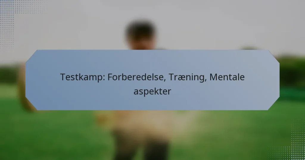 Testkamp: Forberedelse, Træning, Mentale aspekter
