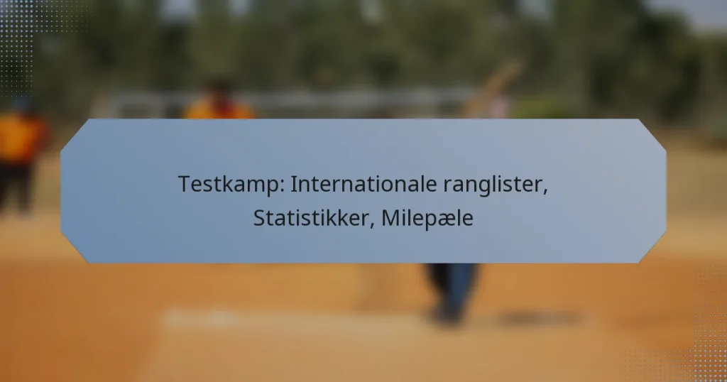 Testkamp: Internationale ranglister, Statistikker, Milepæle