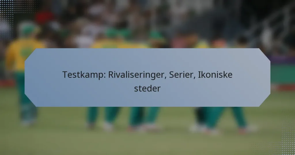 Testkamp: Rivaliseringer, Serier, Ikoniske steder