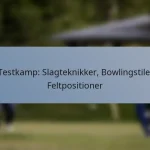 Testkamp: Slagteknikker, Bowlingstile, Feltpositioner