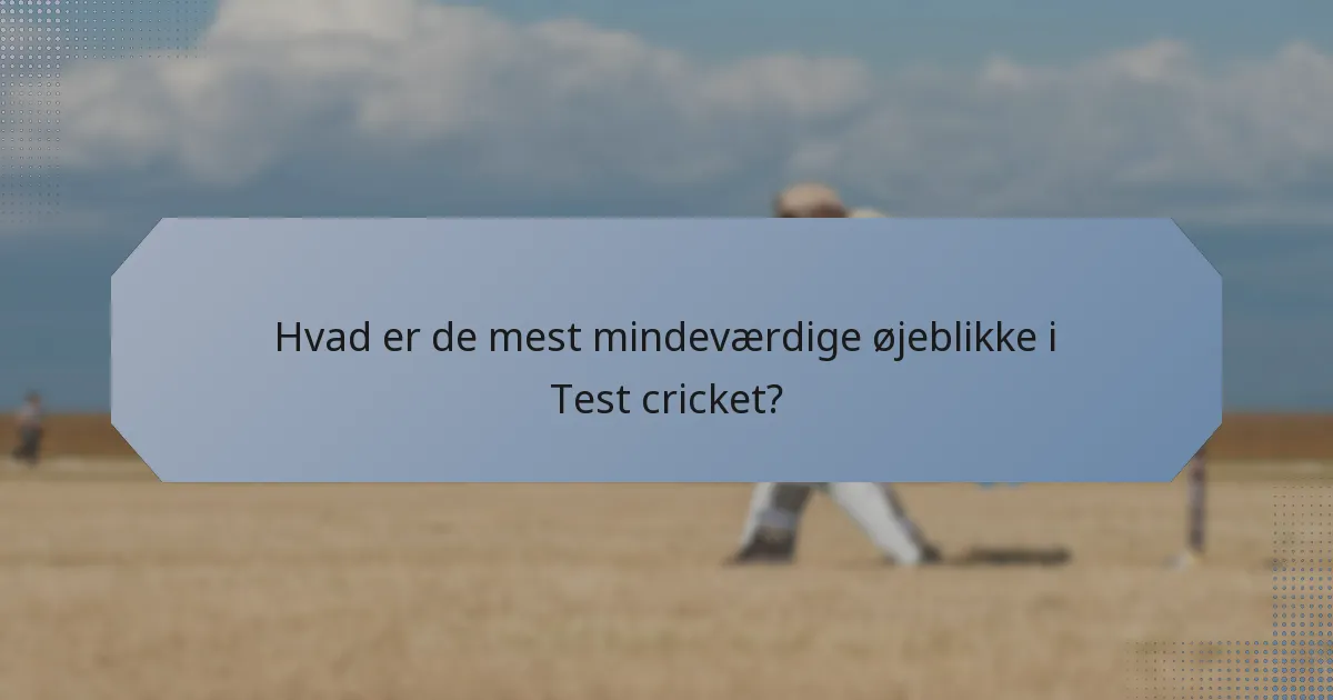 Hvad er de mest mindeværdige øjeblikke i Test cricket?