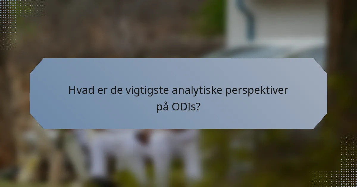 Hvad er de vigtigste analytiske perspektiver på ODIs?