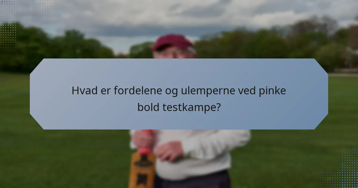 Hvad er fordelene og ulemperne ved pinke bold testkampe?