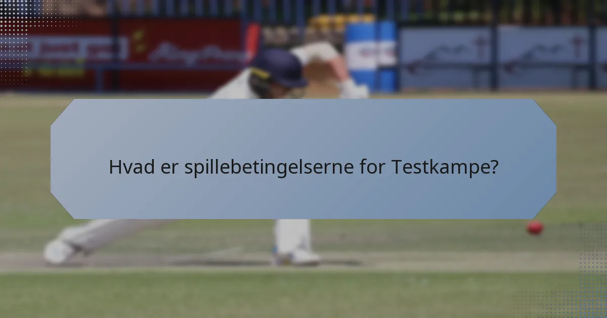 Hvad er spillebetingelserne for Testkampe?