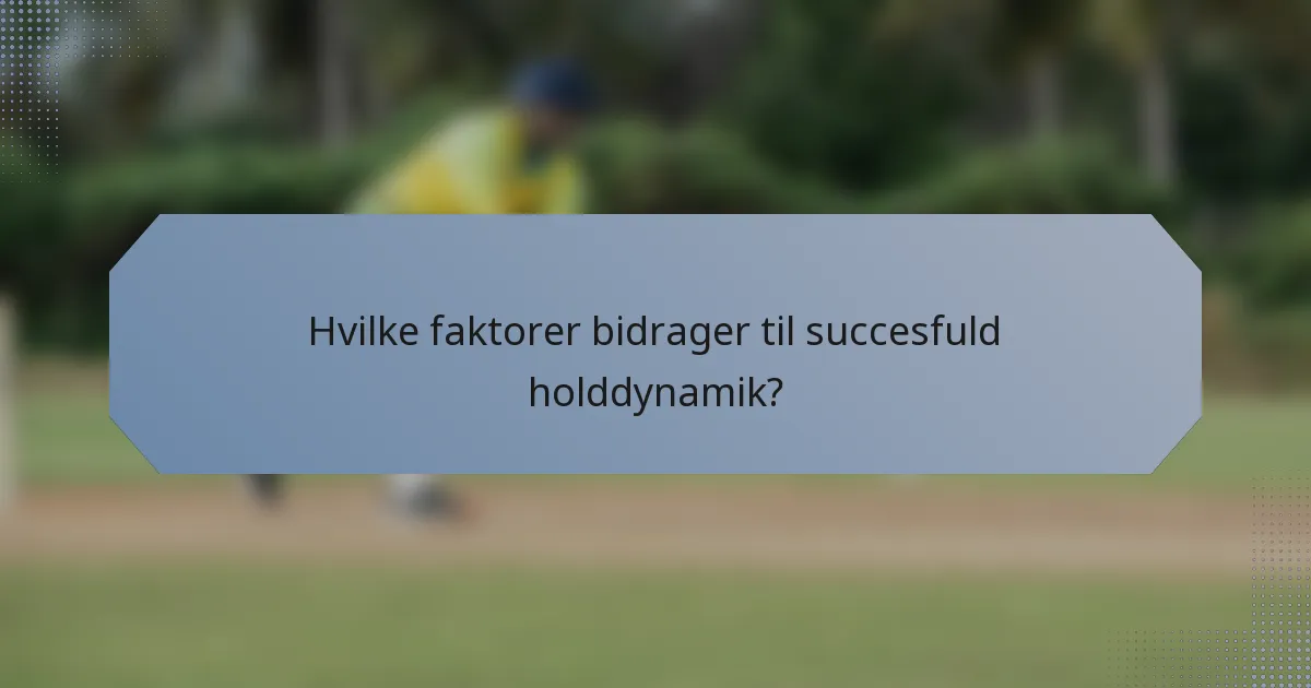 Hvilke faktorer bidrager til succesfuld holddynamik?