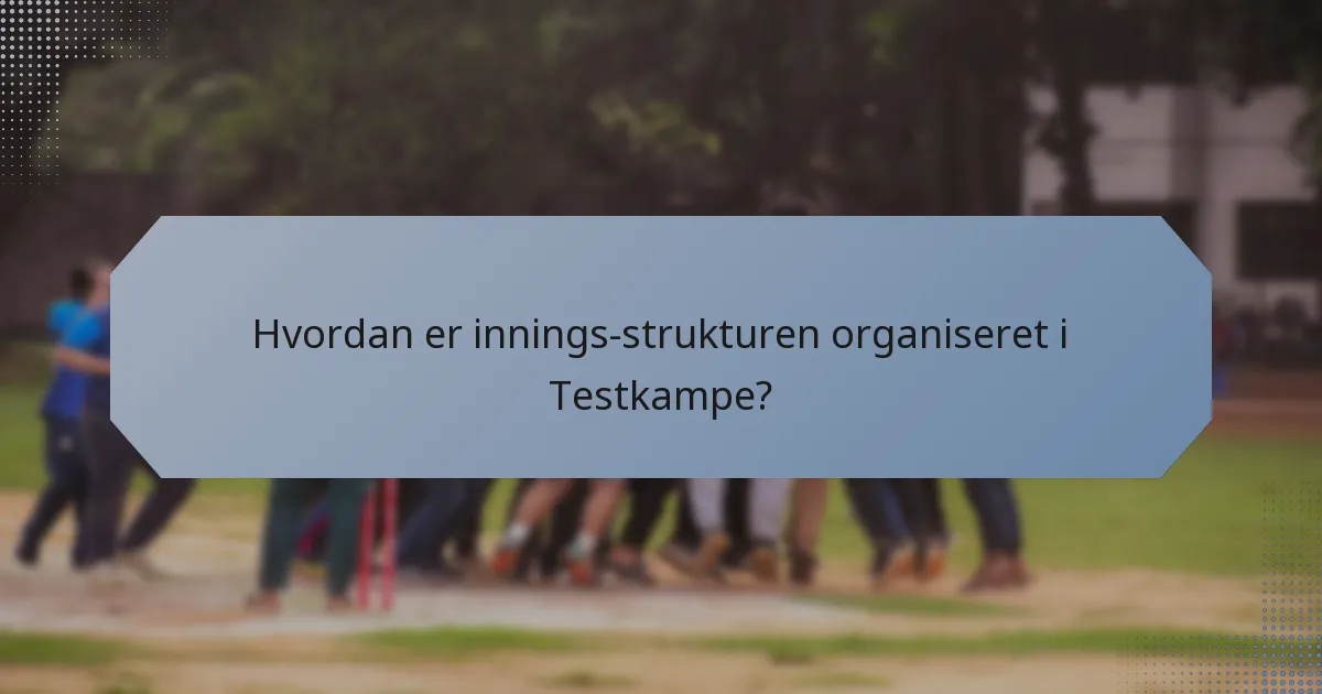 Hvordan er innings-strukturen organiseret i Testkampe?