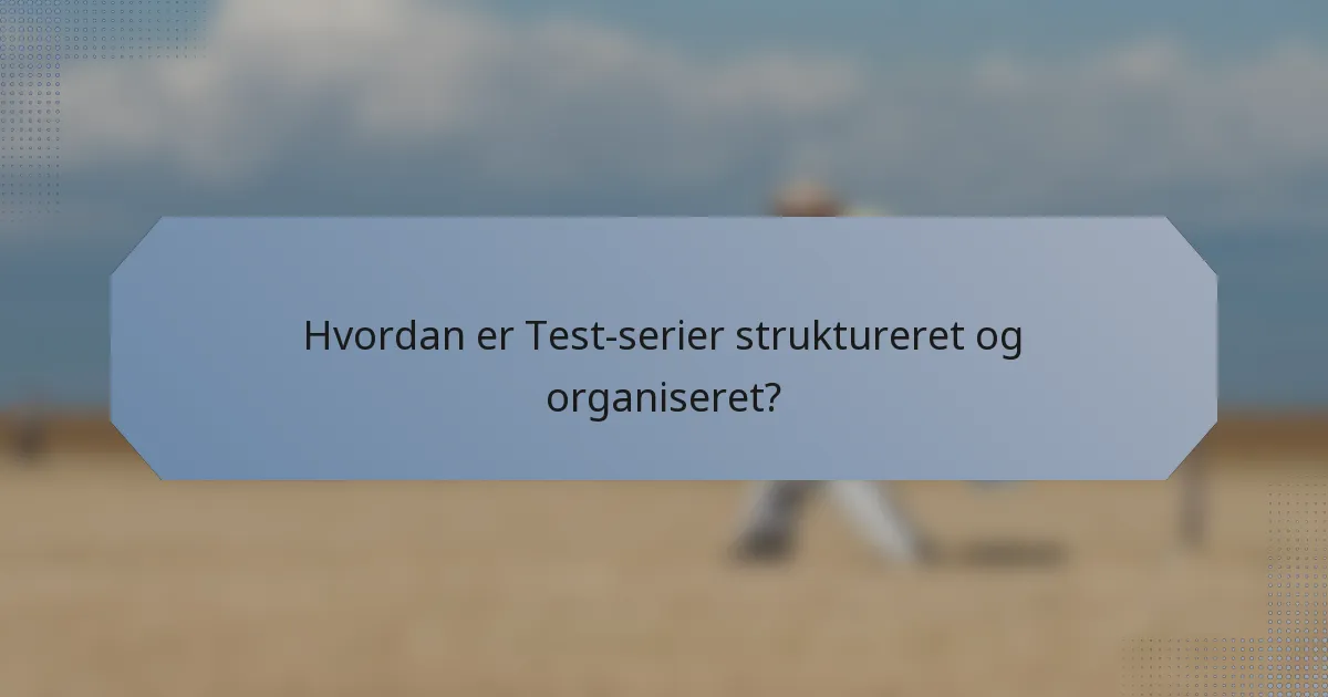 Hvordan er Test-serier struktureret og organiseret?
