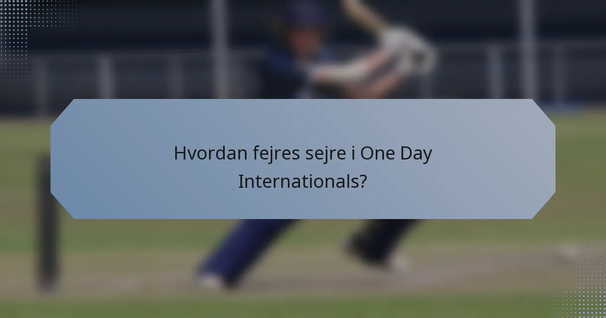 Hvordan fejres sejre i One Day Internationals?
