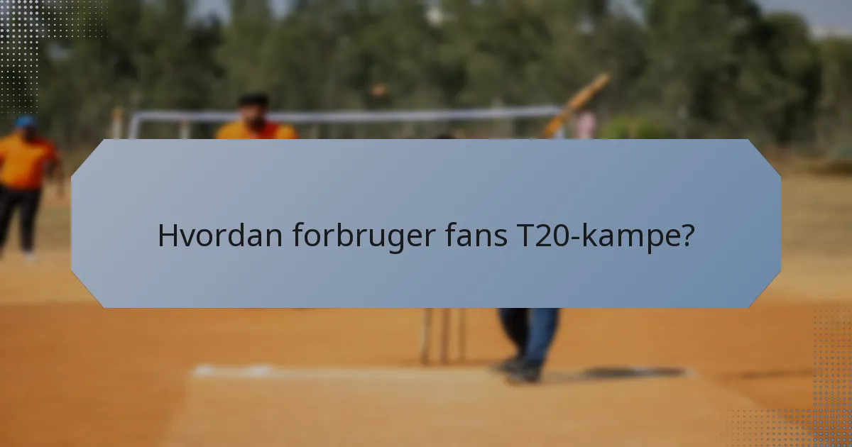 Hvordan forbruger fans T20-kampe?