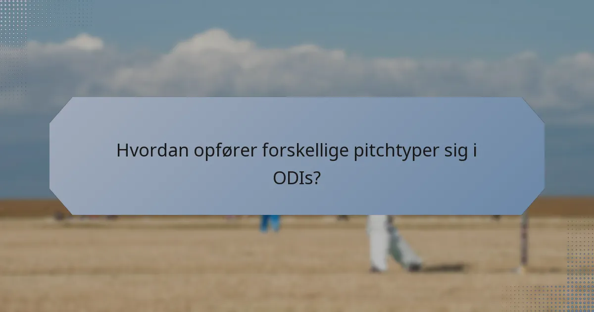 Hvordan opfører forskellige pitchtyper sig i ODIs?
