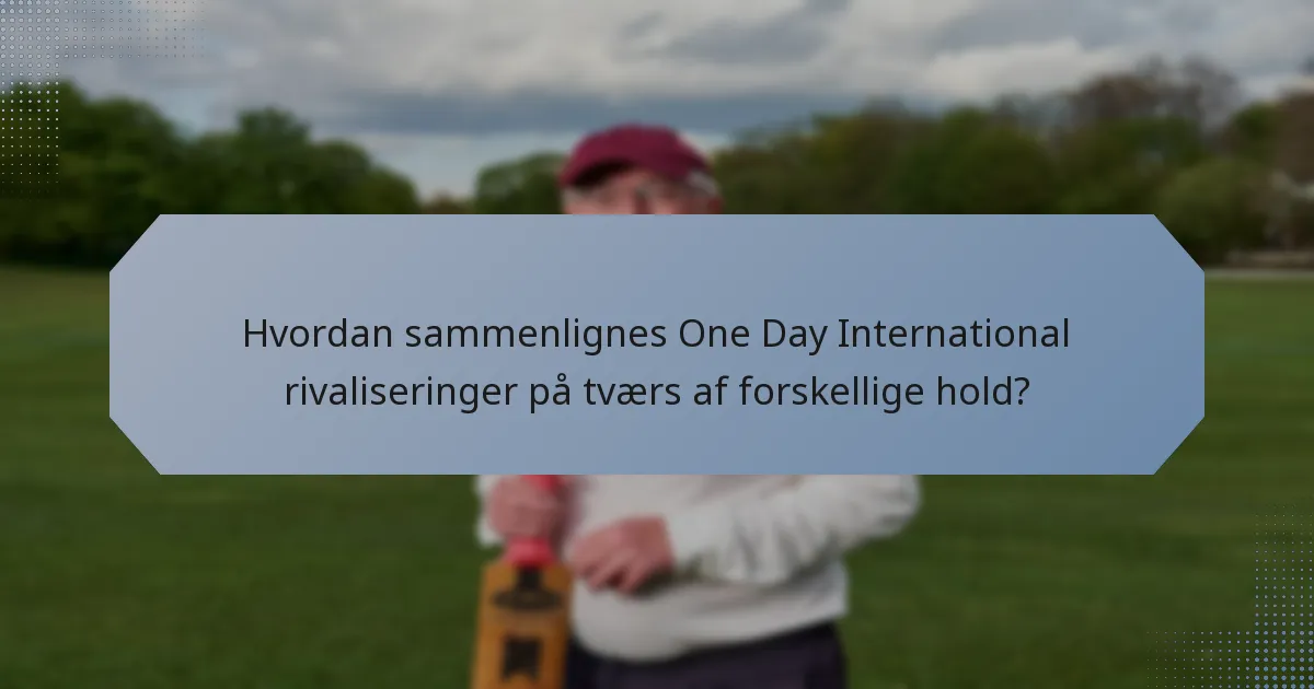 Hvordan sammenlignes One Day International rivaliseringer på tværs af forskellige hold?