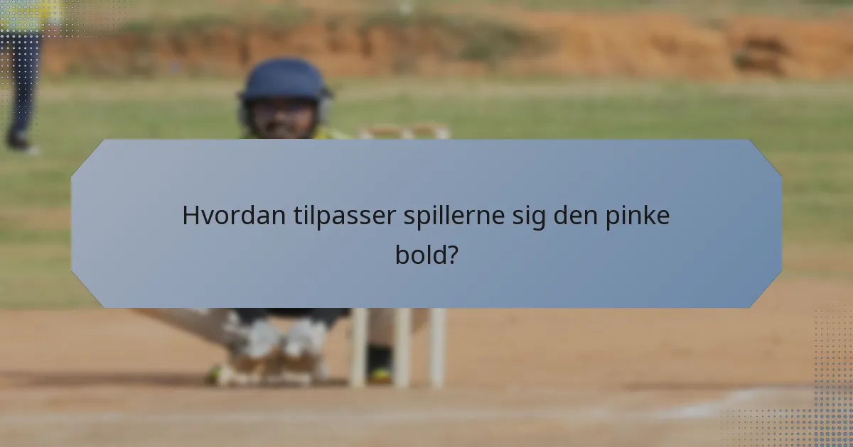 Hvordan tilpasser spillerne sig den pinke bold?
