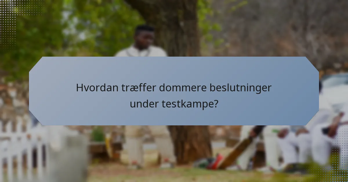 Hvordan træffer dommere beslutninger under testkampe?